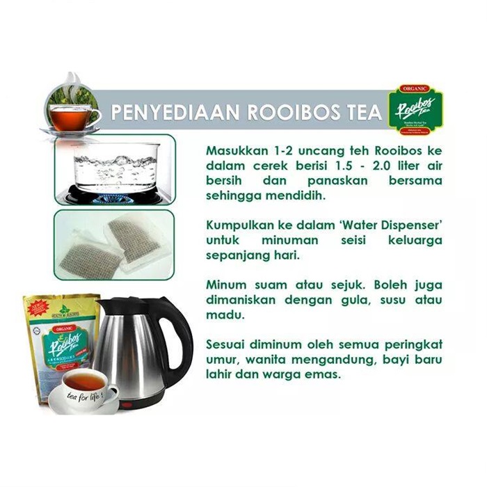 Buy 100 Original Health Builders Rooibos Organic Tea / 50 Sachets Tea